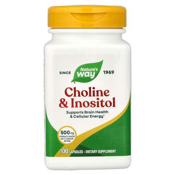 Холін та інозитол 250 мг + 250 мг Nature's Way Choline & Inositol - 100 капсул, фото