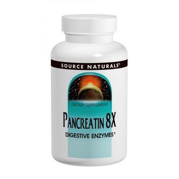 Травні ферменти, Pancreatin 8X, Source Naturals, 500 мг, 50 капусл (SNS-01943), фото