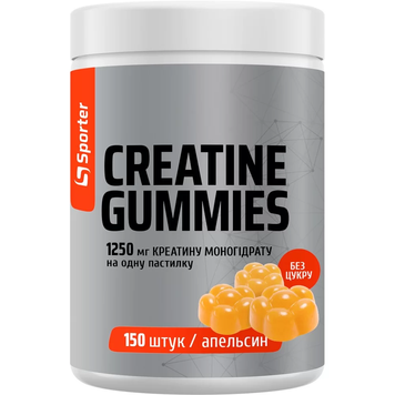 Креатин моногідрат Sporter Creatine Gummies | апельсин | без цукру - 150 жувальних цукерок, фото