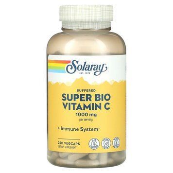 Solaray, Super Bio Vitamin C, вітамін C повільного вивільнення, 250 вегетаріанських капсул (SOR-04461), фото