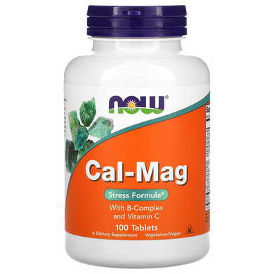 Кальцій і магній, стрес формула, Cal-Mag, Now Foods, 100 таблеток, (NOW-01275), фото