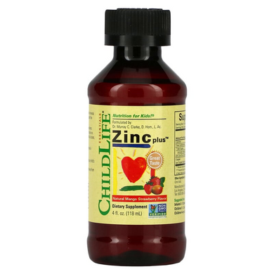 ChildLife Essentials, Essentials, Zinc Plus, цинк, натуральний смак манго та полуниці, 118 мл (CDL-10350), фото