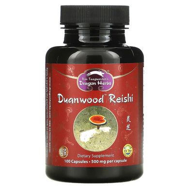 Dragon Herbs, Duanwood Reishi, 500 мг, 100 вегетаріанських капсул (DRA-00514), фото
