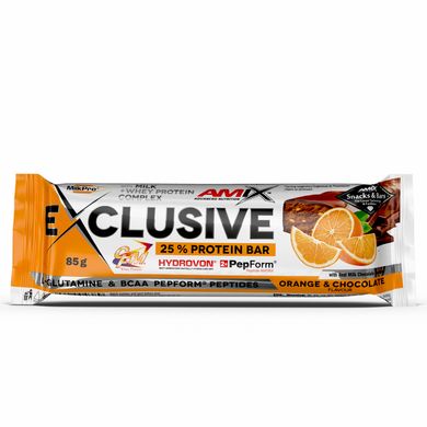 Amix, Батончик Exclusive Protein Bar, апельсин + шоколад, 85 г, 1/12 (817882), фото