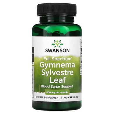 Swanson, Gymnema Sylvestre Leaf, повний спектр дії, 400 мг, 100 капсул (SWV-01983), фото