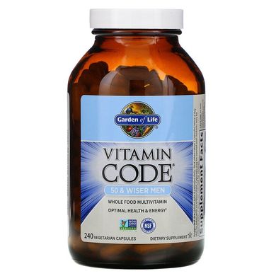 Garden of Life, Vitamin Code, мультивитамины из цельных продуктов для мужчин от 50 лет, 240 вегетарианских капсул (GOL-11420), фото