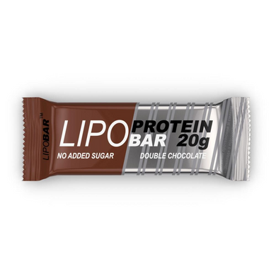LipoBar, Безлактозний протеїновий батончик, без цукру, подвійний шоколад, 50 г - 20 шт (LIP-48001), фото
