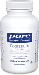 Калий (цитрат), Potassium (citrate), Pure Encapsulations, 180 капсул (PE-01115), фото