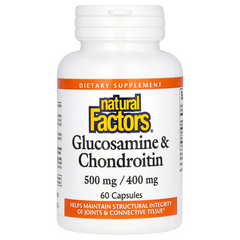 Natural Factors, Глюкозамін 500 мг, хондроїтин 400 мг, 60 капсул (NFS-02686), фото