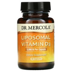 Dr. Mercola, ліпосомальний вітамін D3, 5000 МО, 90 капсул (MCL-03200), фото
