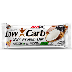 Amix, Батончик з низьким вмістом вуглеводів 33%, Low-Carb 33% Protein Bar, кокосовий шоколад, 60 г - 1/15 (817918), фото