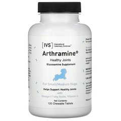 International Veterinary Sciences, Arthramine, добавка з глюкозаміном, для маленьких та середніх собак, 120 жувальних таблеток (IVS-01020), фото