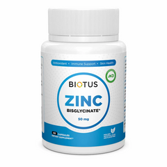 Biotus, Цинк бисглицинат, Zinc Bisglycinate, 50 мг, 60 капсул (BIO-530555), фото