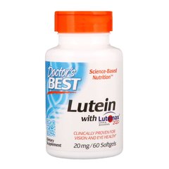 Doctor's Best, Лютеин з Lutemax 2020 року, 20 мг, 60 м'яких таблеток (DRB-00369), фото
