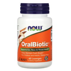 Now Foods, OralBiotic, 60 таблеток для розсмоктування (NOW-02921), фото