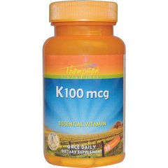 Витамин К, Vitamin K, Thompson, 100 мкг, 30 капсул (THO-19935), фото