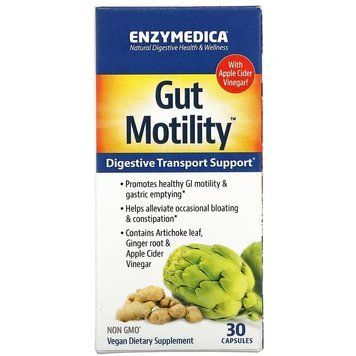 Экстракт листьев артишока + яблочный уксус Enzymedica Gut Motility | поддержка перистальтики и транспорта кишечника - 30 капсул, фото