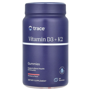 Trace Minerals ®, Жувальні мармеладки з вітаміном D3 та K2, з полуницею, 60 жувальних цукерок (TMR-00754), фото