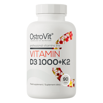 Ostrovit, Вітамін D3 1000+K2, Vitamin D3 1000+K2, 90 таблеток (OST-91510), фото