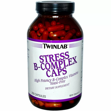 Витамины группы В (комплекс), Stress B-Complex, Twinlab, 250 капсул (TWL-00287), фото