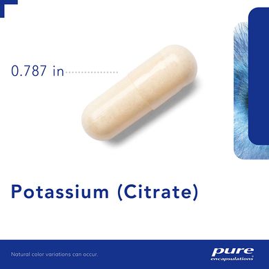 Калий (цитрат), Potassium (citrate), Pure Encapsulations, 180 капсул (PE-01115), фото