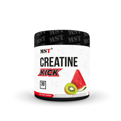 🍉🥝MST Nutrition, Креатин, Creatine Kick 7 in 1, (7 креатинів в 1), кавун-ківі, 300 г (MST-16190), фото