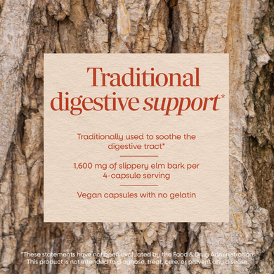 Кора слизького в'яза 400 мг Nature's Way Slippery Elm Bark - 100 веганських капсул, фото