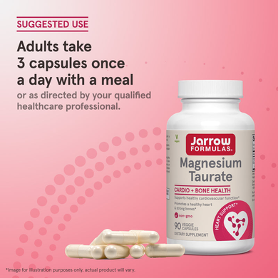 Магний таурат 100 мг Jarrow Formulas Magnesium Taurate - 90 вегетарианских капсул, фото