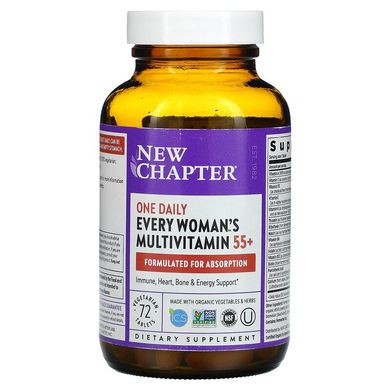 New Chapter, мультивітаміни для жінок віком від 55 років, один раз на день, 72 вегетаріанські таблетки (NCR-90125), фото