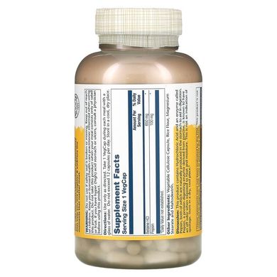 Solaray, високоефективний бетаїн гідрохлорид з пепсином, 650 мг, 250 капсул VegCap (SOR-04815), фото