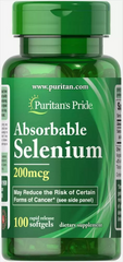 Селен, Absorbable Selenium, Puritan's Pride, 200 мкг, 100 гелевих капсул (PTP-15930), фото