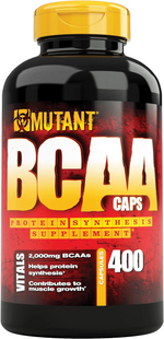 Mutant, BCAA, Аминокислоты с разветвленной цепью, полная формула BCAA, 100% свободная форма, 400 капсул (813739), фото