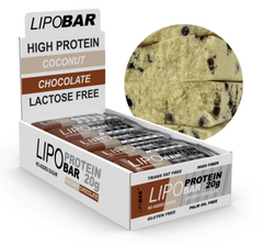 LipoBar, Безлактозний протеїновий батончик, без цукру, шоколад - кокос, 50 г - 20 шт (LIP-48005), фото