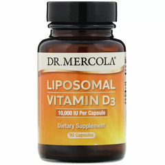 Dr. Mercola, Ліпосомальний вітамін D3, 10 000 МО, 90 капсул (MCL-03201), фото