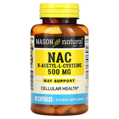 Mason Natural, NAC N-Ацетил-L-цистеин, 60 капсул (MAV-17105), фото