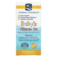 Nordic Naturals, вітамін D3 у краплях, для дітей, 400 МО, 11 мл (NOR-02732), фото