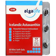 Algalife, Ісландський астаксантин, 12 мг, 60 м'яких міні-гелевих капсул (AAL-00014), фото