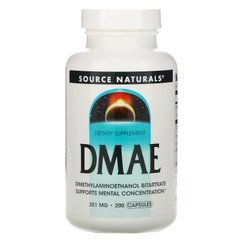 Source Naturals, ДМАЭ, 351 мг, 200 капсул (SNS-01583), фото