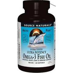 Омега 3 из рыбьего жира, арктический, Source Naturals, Omega-3 Fish Oil, 850 мг, 60 капсул (SNS-02016), фото