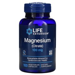 Life Extension, магний (цитрат), 100 мг, 100 вегетарианских капсул (LEX-16821), фото
