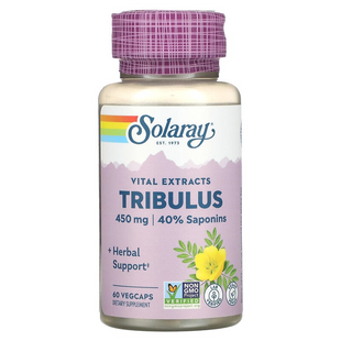 Трибулус, Tribulus Extract, Solaray, для чоловіків, 450 мг, 60 вегетаріанських капсул (SOR-03797), фото