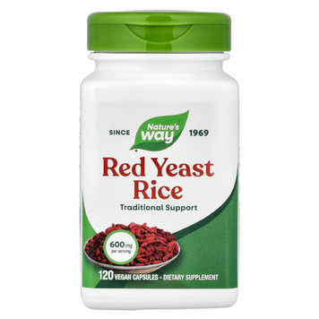 Червоний дріжджовий рис 600 мг Nature's Way Red Yeast Rice - 120 веганських капсул, фото