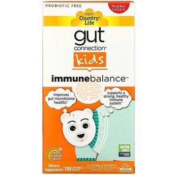 Иммунитет для детей Country Life Gut Connection Immune Balance - 100 таблеток, фото