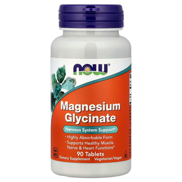 Гліцинат магнію 100 мг NOW Foods Magnesium Glycinate - 90 таблеток, фото
