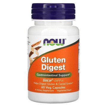 Now Foods, Gluten Digest, ферменты для переваривания глютена, 60 растительных капсул (NOW-02959), фото
