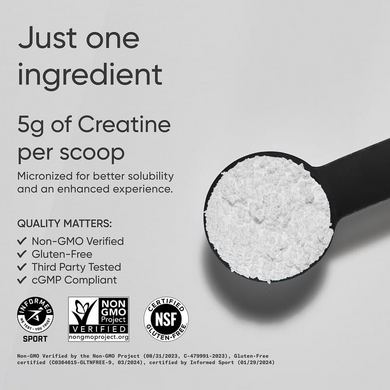 Креатин моногидрат Sports Research Creatine Monohydrate | без вкуса - 500 г, фото