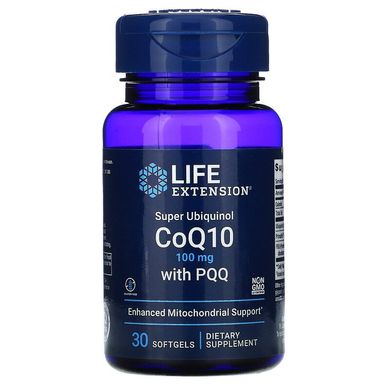 Life Extension, Super Ubiquinol, коензим Q10, 100 мг, піролохінолінхінон, 10 мг, 30 капсул (LEX-17333), фото