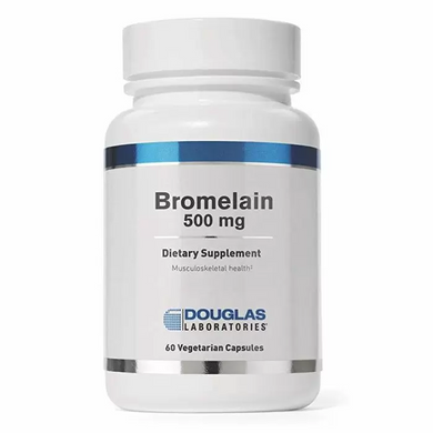 Бромелайн, Bromelain, Douglas Laboratories, підтримка кістково-м'язової системи, 500 мг, 60 капсул (DOU-01031), фото