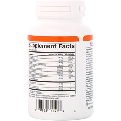 Витамин В комплекс, Natural Factors, 100 мг. 90 таблеток (NFS-01141), фото