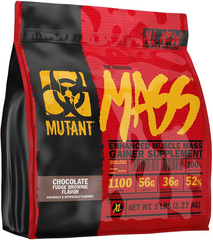 Mutant, Mass, Средство для набора веса, порошковая смесь сывороточного и казеинового протеина, брауні з шоколадною помадкою, 2270 г (813671), фото